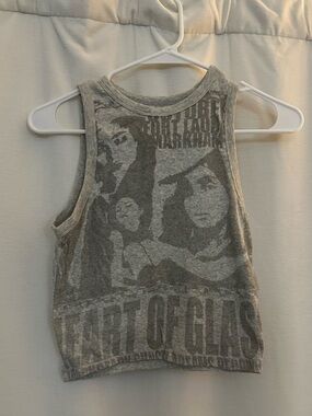 Hollister Gray Graphic Cropped Tank Top